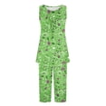 thumbnail image 5 of Conjunto de Verano para las Mujeres Impreso Cuello Redondo sin Mangas Y Pantalones, Casual de Dos Piezas para las Mujeres, 5 of 5