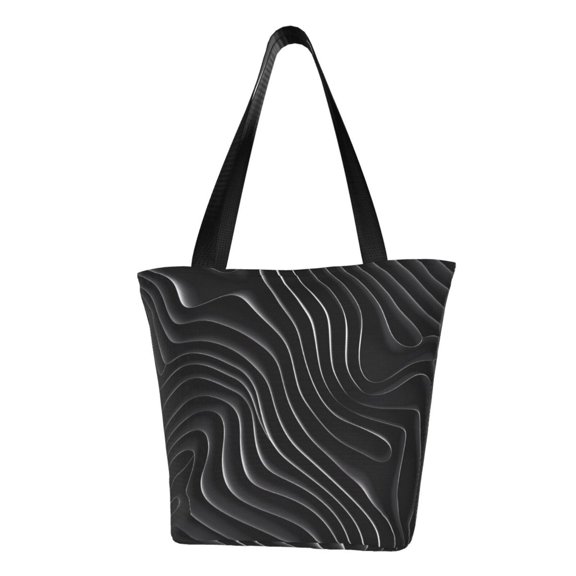 Easygdp Abstract Black And White Waves Shoulder Bags for Women,Crossbody Bags Shoulder Purse Handbag for Women
