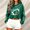 A1 Green, variant on Cropped Sweatshirts for Women Football Mom Shirts Pullover Sweaters Turtleneck Drop Shoulder Summer Must Haves Cute Tops Cozy Outfits Crop Tops Crew Neck Heart Graphic Baseball Mom Shirt Gift White