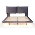 thumbnail image 3 of Upholstered Platform Bed Frame Queen Size with Sensor Light and 2 Large Backrests, Stylish Platform Bed with 2 Sets of USB Port and Socket on Each Rear Bed Leg, Easy Assembly, 3 of 9