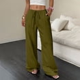 thumbnail image 4 of Pants for Women Cotton Linen Embroidered Wide Leg Pants Spring and Summer Loose High Waist Straight Casual Pants, 4 of 6