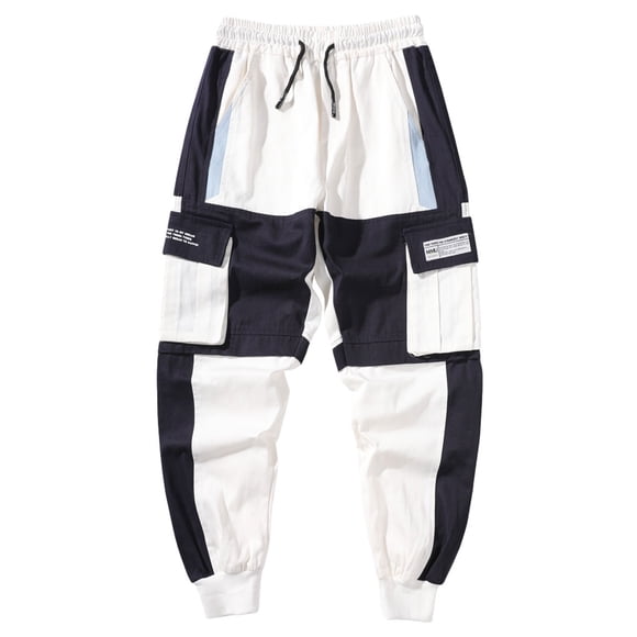 Sonducket Pantalones bombachos multibolsillos para hombre - Pantalones cargo Joggers cómodos y a la moda multiusos Prendas para la parte inferior del cuerpo D264blanco 3XL