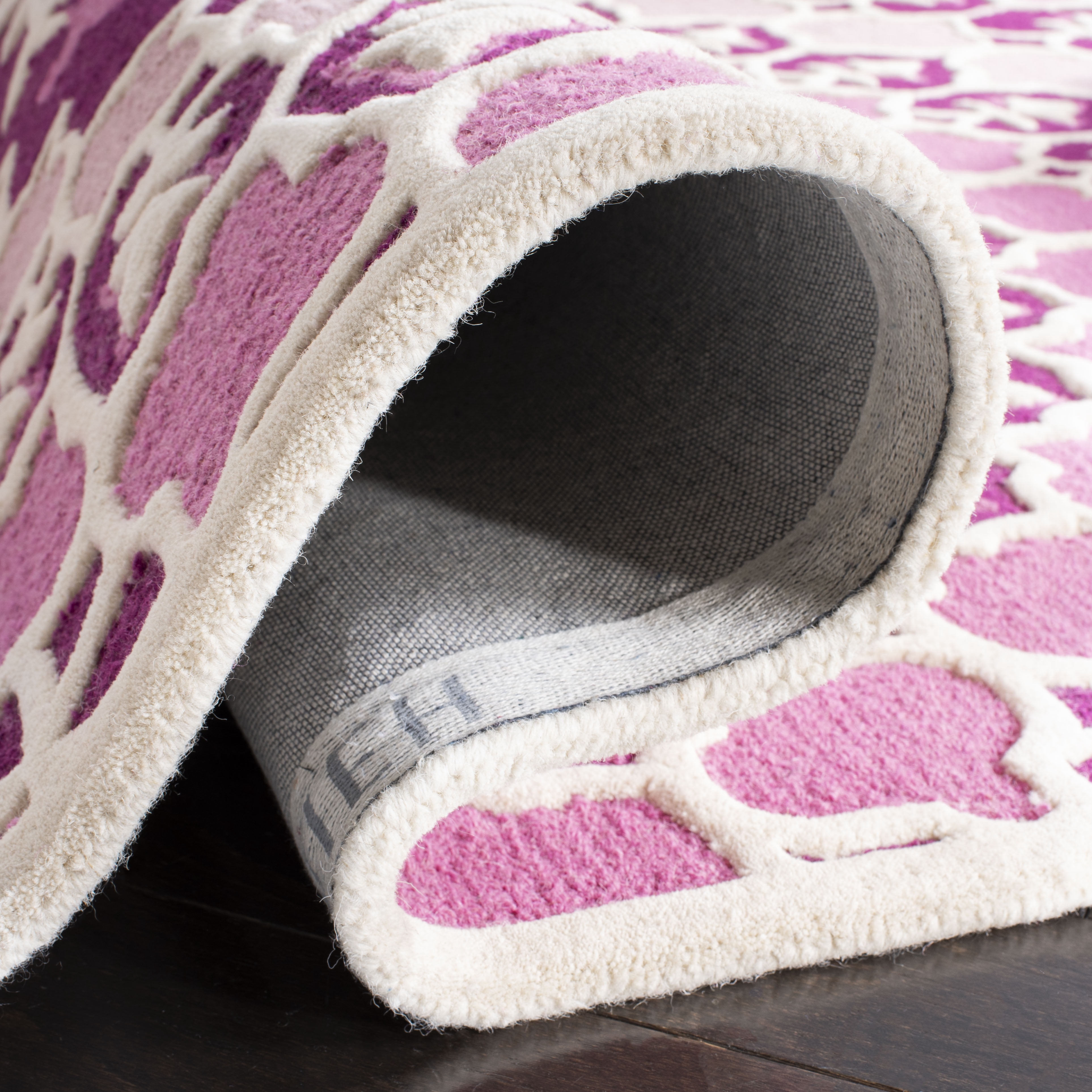 SAFAVIEH Bellagio Zoja Floral Wool Area Rug, Pink/Ivory, 5' x 5' Round