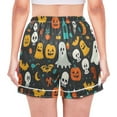 thumbnail image 3 of joogoo Women's Pajama Lounge Shorts Pumpkins Ghost Bats Halloween Bottoms Sleep Short S, 3 of 7
