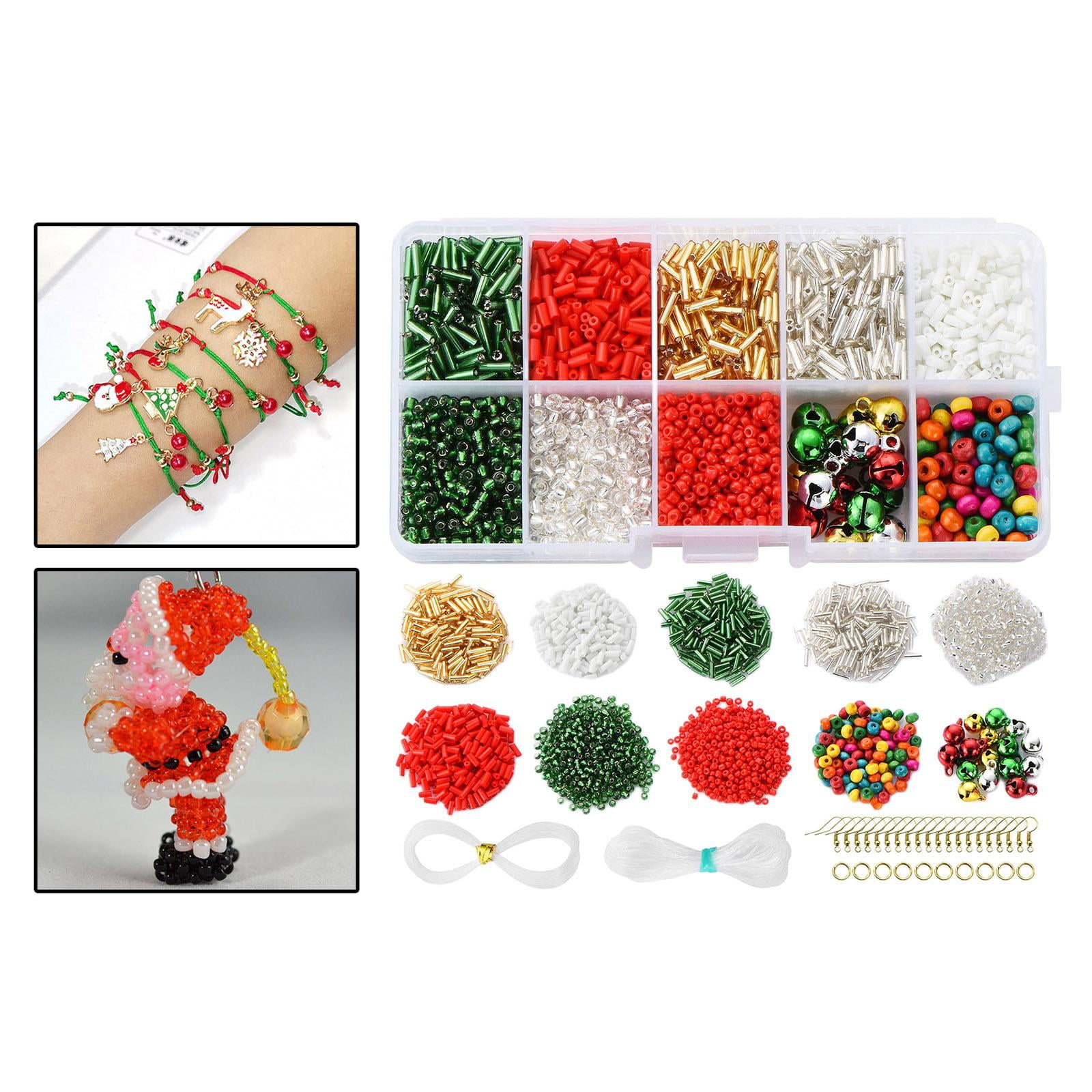 HILABEE Glass Beads for Jewellery Making Craft Small Glass Beads with Thread Mixed Colour for Craft Decoration , Set 2