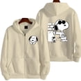 thumbnail image 4 of Snoopy-Sudadera con capucha y cremallera para hombre y mujer, chaqueta de dibujos animados de Anime, de gran tamaño, color gris, a la moda, para primavera y otoño, novedad de 2024, 4 of 5