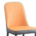 thumbnail image 5 of PU Dining Chair Set of 4, Upholstered Kitchen Chair with Back and Iron Metal Gold Plated Legs, Modern Accent Dining Chairs Side Chair for Living Room Dining Room Kitchen, Orange, 5 of 7