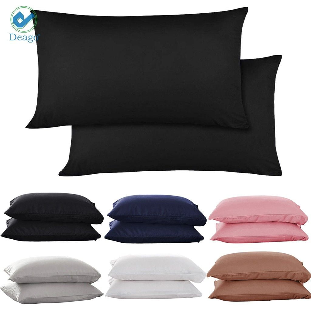 Deago 400 Thread Count Black Cotton Pillowcases, King, (2 Count