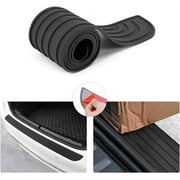 Car Rear Bumper Protector Guard - Anti-Scratch, Non-Slip, 35.4 in Black Rubber Accessory