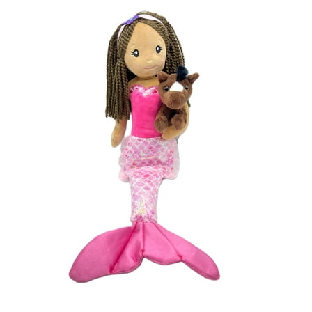 The Petting Zoo, Mermaid Doll with Horse Stuffed Animal, Gifts for Girls, Plush Mermaid Doll with Horse Plush Toy, 17 inch, Ethnic