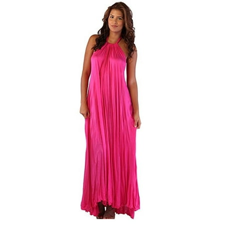 Ingear Womens Sweater Knit Halter Tent Long Maxi Dress Cover Up (Pink, Small/Medium)