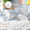 thumbnail image 3 of Blue Botanical Duvet Cover Set, Pastoral Spring Floral Summer Birds Soft Duvet Cover Queen Size Bedding Set 4 Pieces, 1 Quiltcover and 2 Pillowcases with Zipper, 1 Bed Sheet for All Seasons, 3 of 9
