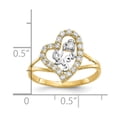 thumbnail image 3 of Primal Gold 10 Karat Yellow Gold with White Rhodium-plated I LOVE YOU Cubic Zirconia Heart Ring, 3 of 5
