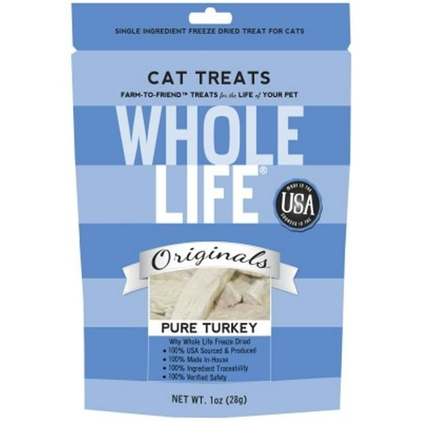 Whole Life Pet Originals 100 Turkey Freeze Dried Cat Treats 1 oz
