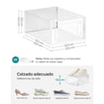 thumbnail image 4 of SONGMICS Cajas de Zapatos Plástico, Juego de 18 Organizadores de Almacenamiento, Caja Zapatero Plástico Plegable y Apilable para Zapatillas hasta talla 44, Transparente y Blanco, 4 of 6