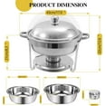thumbnail image 3 of EVGTTI 2 Pack 6QT Round Chafing Dish Buffet Set, High Grade Stainless Steel Chafers for Buffet with Lid, Buffet Warmers Sets for Parties, Events, Wedding, Camping, 3 of 7