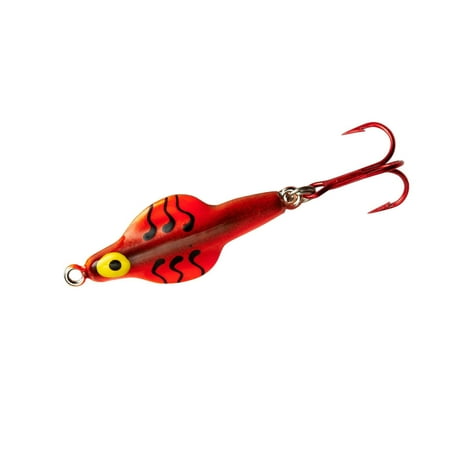 Lindy Rattl N Flyer Spoon Hybrid Ice Fishing Lure Jigging Spoon Orange Tiger 3/16 oz