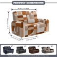 thumbnail image 6 of TSOVTHRID Geometric Brown Beige Print Reclining Loveseat Slipcovers, 6-Piece Soft Stretch Sofa Cover, 2 Seat Washable Loveseat Recliner Covers for Dogs Cats, 6 of 7