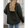 thumbnail image 6 of Women's Quilted Jacket Casual Winter Open Front Button Down Puffer Coat Outwear Cardigan Black XL, 6 of 8