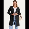 thumbnail image 4 of Abrigo Informal Cómodo de Lana con Solapa para Mujer, Chaqueta Informal de Moda, Abrigo , Ropa de Otoño e Invierno Negro L, 4 of 10