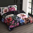 thumbnail image 5 of Bebejan Black Night Poppies 5 Piece Comforter Set, King, 100% Cotton Sateen, Reversible,All Season, Cozy Comfort, 5 of 9