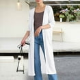 thumbnail image 2 of GEWSEY Women's Lightweight Longer Length Open-Front Long-Sleeve Cardigan Sweater (White, One Size), 2 of 5