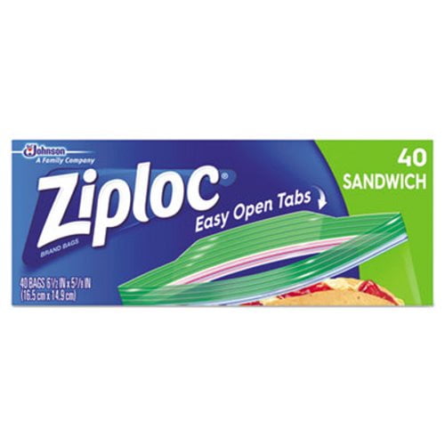 Ziploc Resealable Zipper Sandwich Bags w/ Grip Strip, 40 Bags Walmart