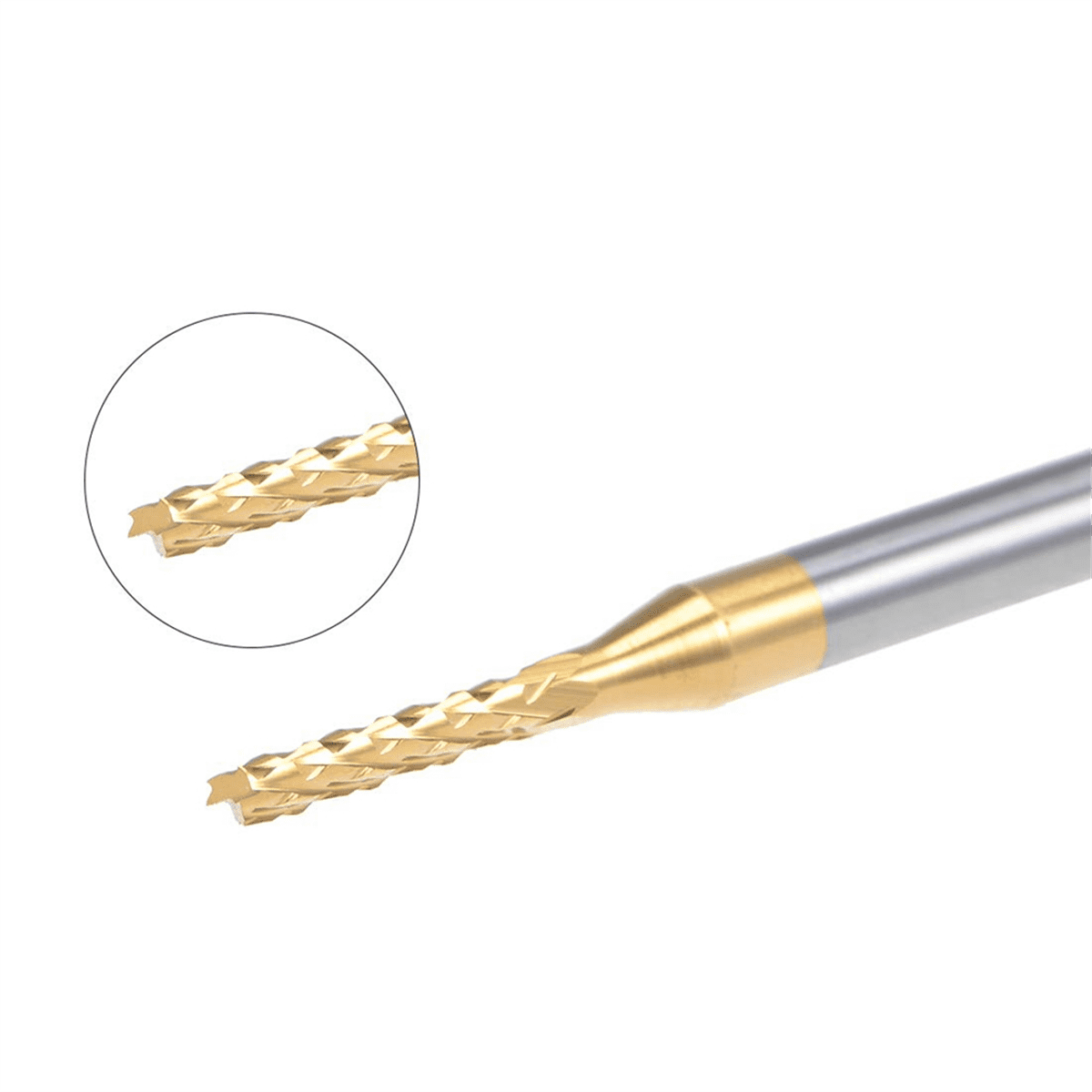 10PCS Titanium Coat Carbide End Mill Engraving Milling Cutter CNC Router Bits for PCB Machine, 1/8 Inch Shank 1.6Mm