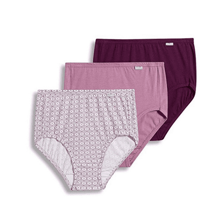 Jockey Women's Underwear Elance Brief - 3 Pack, Vintage Mauve/Dotted Tile/Absolute Plum,