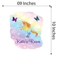 thumbnail image 4 of Girly Watercolor Custom Name Wall Decals for Kids Room - Rainbow Unicorn Horse Fantasy Animal Art Legendary Creature Personalized Bedroom Wall Sticker Water Color Style - Size: 9 In x 10 In, 4 of 5
