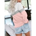 thumbnail image 4 of PPCHVOY Women's Casual Long Sleeve Color Block/Solid Tops Crewneck Sweatshirts Cute Loose Fit Pullover Tops for Women S-2XL, 4 of 5