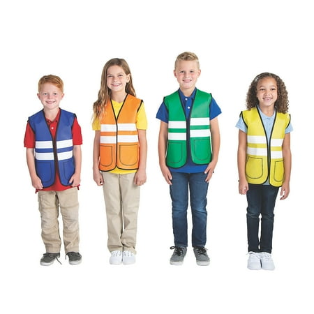 Construction Vbs Vest Asst - Party Wear - 12 Pieces