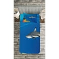thumbnail image 3 of Ambesonne Shark Quilted Bedspread Set 2 Pcs, Tropic Underwater World, Twin Size, Multicolor, 3 of 3