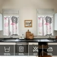 thumbnail image 4 of Kitchen Curtains 36 Inch Short - 3 Panel Set, Flamingo Tropical Bird Print, Rod Pocket Window Curtain, 100% Polyester for Hawaiian Summer Beach Decor, Easy Wash, 4 of 6