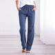 thumbnail image 3 of Pantalones casuales lisos con cintura elástica para mujer, largos, con cordón y corte recto, 3 of 3
