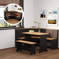 thumbnail image 3 of IDEK Breakfast Nook Table Set for Kitchen - Space Saving L Shaped Corner Dining Table Set with Bench Seating for Dining Room Apartment,Black and Brown, 3 of 7