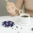thumbnail image 6 of Bingfone Vintage Lama In Space Leather Drinks Coasters With Set Of 6,Suitable For Home Kitchen,Coffee Cup Coasters Home Gift, 6 of 9