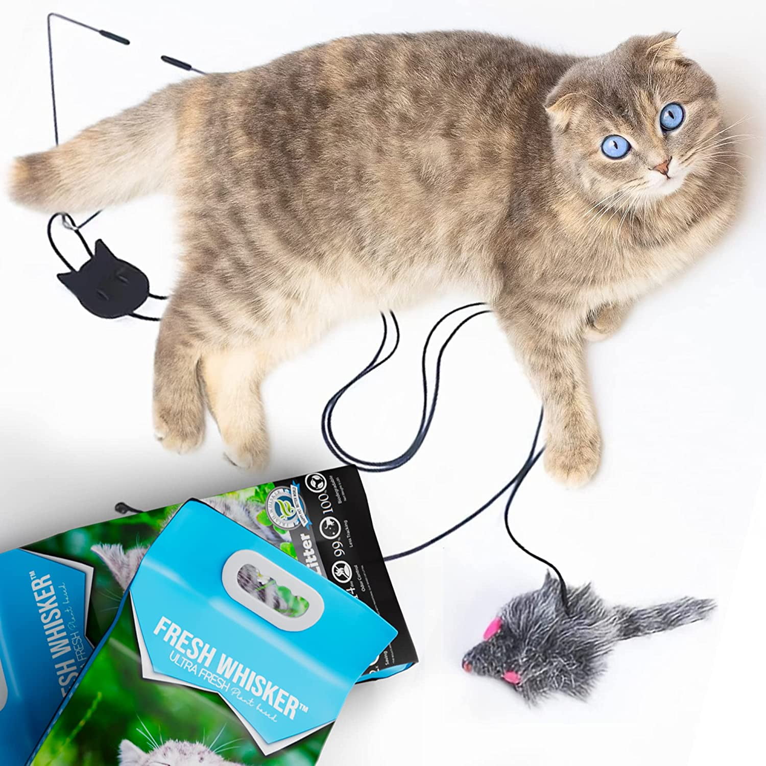 FreshWhisker PP Tofu Cat Litter, Odor Free & Flushable Clumping Tofu