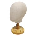 thumbnail image 3 of 53cm Cabeza de Peluca Soporte de Maniquí para Pelucas Sombrero Fabricación de Gorras Gafas 3 Madera baja Macarena cabeza de maniquí con soporte, 3 of 7