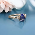 thumbnail image 2 of SHREENATHJEWELRY 7X5MM / 1.5CT Pear Cut Lapis Lazuli Engagement Ring CZ Diamond Alternative Fine Jewelry Rose Gold Plated Gift Ring, 2 of 2