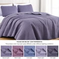 thumbnail image 5 of Chezmoi Collection Austin King Oversized Bedspread Set, 3-Piece Lightweight Microfiber Quilted Coverlet for All Seasons, Dusty Purple, 5 of 9