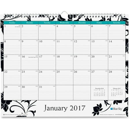 Blue Sky Ruled Blocks Barcelona Wall Calendar