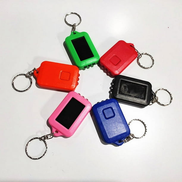 Llavero con linterna LED, linterna recargable solar portátil, llavero, linterna LED deslumbrante, mini iluminación para el hogar (6 piezas * color aleatorio)