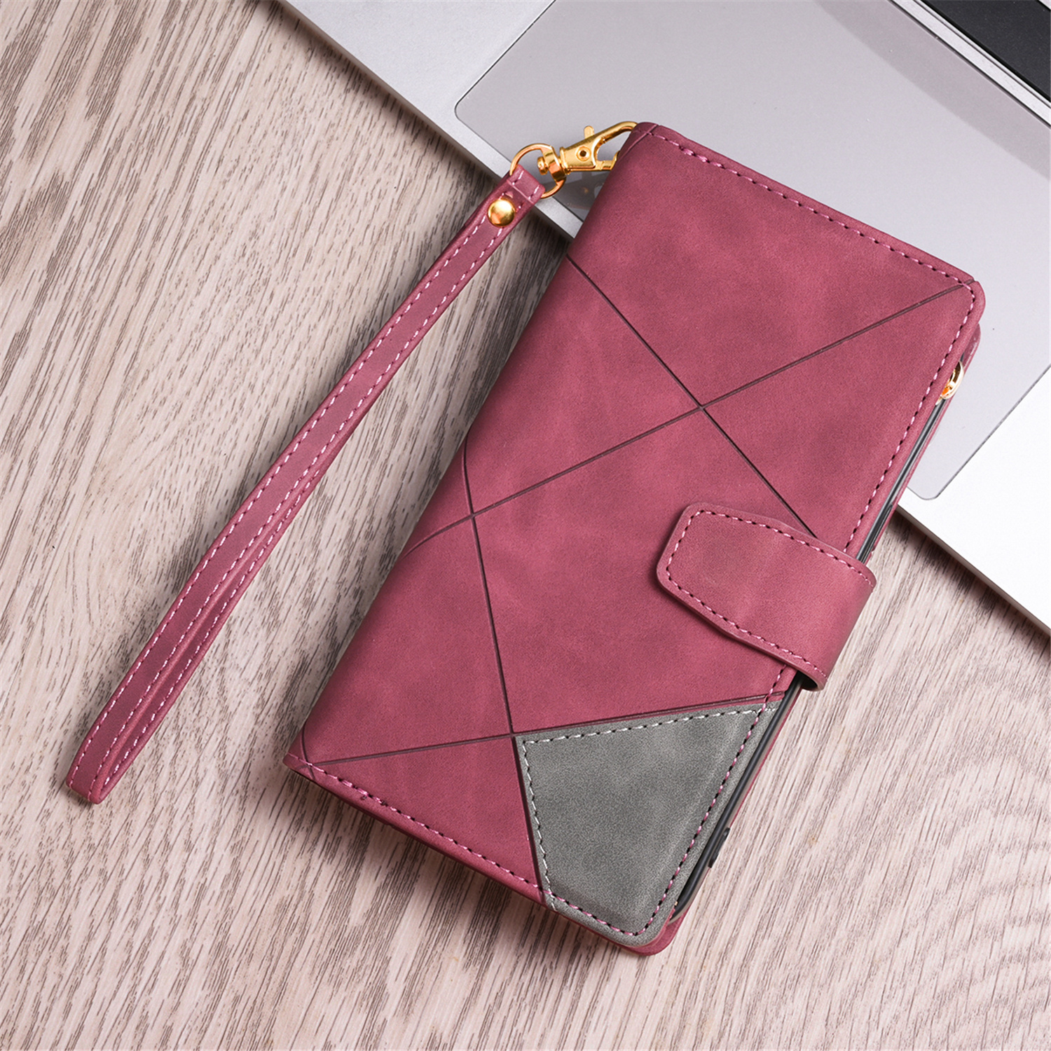 Tarise for Samsung Galaxy S21 Plus 5G Case Zipper Wallet with 9 Card Holder, S21+ Case for Women Men, Strap Wristlet Wristband Magnetic Kickstand Flip Phone Cover for Samsung S21 Plus 5G 6.7", Winered - image 3 of 9