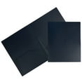 thumbnail image 3 of JAM Heavy Duty Plastic 2 Pocket School Folders, Navy Blue, 6/Pack, 3 of 7