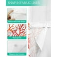 thumbnail image 3 of No Hook Shower Curtain with Snap-in Liner, Red Coral Coastal Waterproof Fabric Bathroom Curtains, Summer Beach Nautical Ocean Bath Curtains & Mesh Top Window 72"x84" Long, 3 of 6