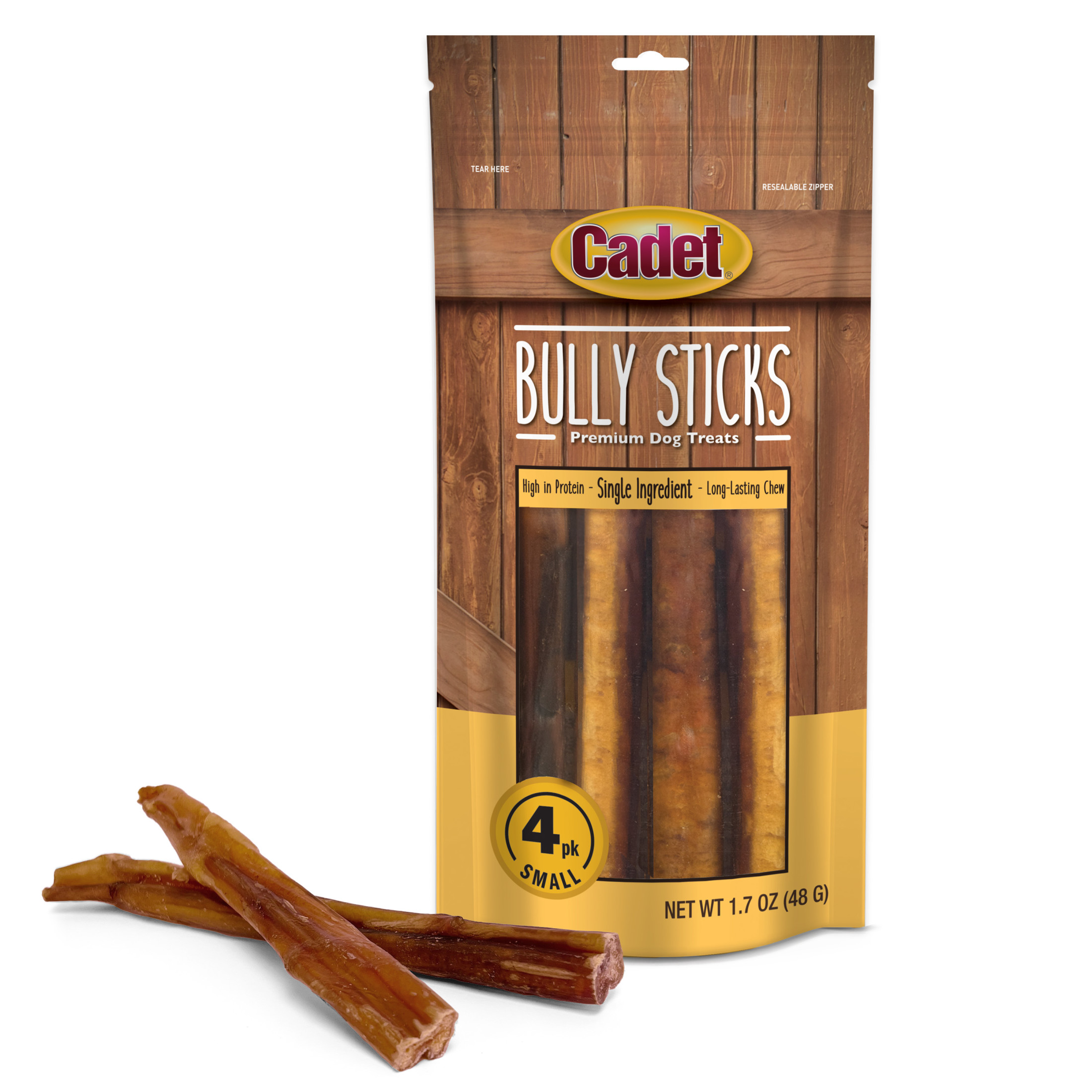 Cadet Bully Stick Dog Treats for Small Dogs, Beef, 4 Count photo 1
