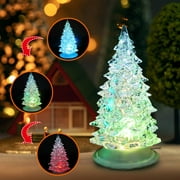 Christmas Tree Night Light Colorful Acrylic Gradient Christmas Tree Led Luminous Christmas Tree Desk Decoration