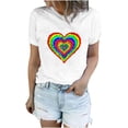 thumbnail image 2 of Pompotops T-Shirt à Col Rond Décontracté et Sexy pour Femmes Imprimé Chemisier à Manches Courtes, 2 of 3