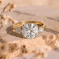 thumbnail image 4 of Rosec Jewels Lab Created Diamond Engagement Ring 4 Carat - IGI Certified (E-VS1 Quality) - Diamond 3 Stone Ring for Women, 18K Yellow Gold, US 11.00, 4 of 8